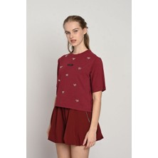 Loco Loco Kız Çocuk Süprem Dikme Aksesuarlı Tshirt