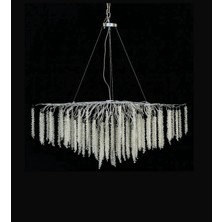 LED Yeni Model 100 cm Ağaç Kristal Lüx Salon Avize Krom Ithal Kasa