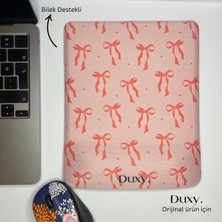 Duxy Kurdele Desenli Bilek Destekli Mouse Pad, Kaymaz Taban, Ev Ofis ve Oyun Için Rahat ve Yumuşak Mousepad
