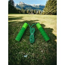 Helia Studio Yeşil Yeşil Çocuklara Özel Ayarlanabilir Evde Bahçede Atlamalık - Çocuk Oyun Atlama Ipi - Spor Ip - 210 cm Ip + 30 cm Sap