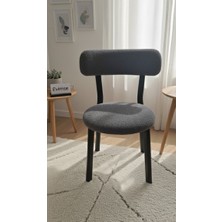 Evimse Mutfak Sandalyesi Kafe Restoran Modern Buklet Kumaşlı Sandalye - Metal Ayaklı Tasarım - Teddypro