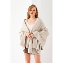 Wega Moda Simli Düz Örgü Omuz Şalı, Şık Rahat Yumuşak Dokulu Omuz Şalı, Omuz Aksesuarı, Omuz Atkısı, Omuz Şalı