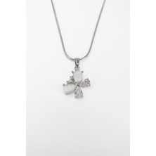 Stella Fortis Kelebek Motifli Kadın Kolye - Zirkon & Kristal Kombine Kanatlar | Altın & Gümüş Renk