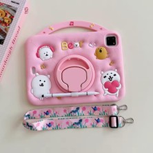 Alfa MEC Samsung Galaxy Tab S10 Fe /S10 LITE/S10/S9 Fe/s9 Uyumlu Bear Standlı Çocuklara Özel Sevimli Kılıf