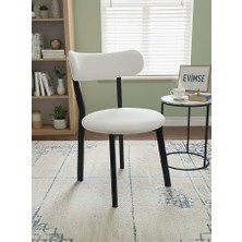Evimse Mutfak Sandalyesi Kafe Restoran Modern Buklet Kumaşlı Sandalye - Metal Ayaklı Tasarım - Teddypro