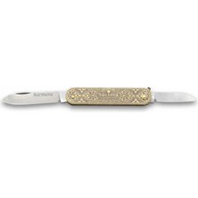 Lounge Sürbısa 61804 Pirinç Işlemeli Sürmene Çakısı 5,5 / 3,5 cm - Çift Bıçaklı