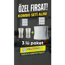 Veltomed 3 Set Yün Korse ve Yün Dizlik Isıtır Sıcak Tutar Destekler Bel Ağrıları, Fıtık ve Soğuktan Korunma Için Unisex