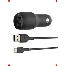 MarkEntegra 24W Çift USB Araç Şarj Cihazı + Type-C Kablo