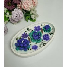 Serenity Sanat Kaktüs Mum Dekoratif Kayık Tabak Hediyelik Kokulu Mum