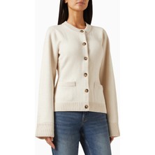 Good American Ince Triko Düğmeli Hırka, Yumuşak Viscose Karışımı, Slim Fit ve Çok Yönlü Şıklık