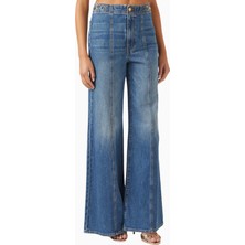 Ulla Johnson Delphine High-Rise Jeans, Lüks Mavi Denim Pantolon
