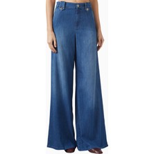 Marella Palazzo Geniş Paça Denim Jean Pantolon, Modern ve Zarif Kesim
