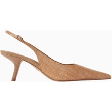 Sam Edelman Bianka 60 Bej Raffia Kadın Alçak Topuklu Slingback Pump