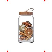 MarkEntegra Bambu Kapaklı Cam Kanoz - 1130CC Saklama Kabı