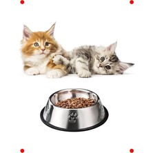 MarkEntegra Kaymaz Çelik Kedi & Köpek Mama Su Kabı - 16 cm