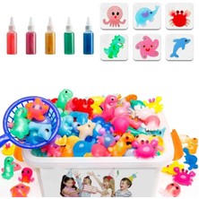 Kib Pazarlama Magic Water Elf Aqua Gel Sihirli Su Oyuncak Seti 5 Renk Jel Şişe 6 Kalıp Şeffaf