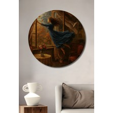 Teona Ahşap Rüya Gibi Bir An Yağlı Boya Görünümlü Ahşap Dekoratif Tablo Yuvarlak Duvar Tablosu