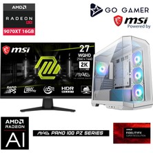 Go Gamer W210DP Intel Core I9 14900KF / 32GB Ddr5 6000MHZ / 2tb Nvme M.2 SSD / RX9070XT 16GB / 360MM Sıvı Soğutma / Wifi 6e & Bt 5.3 / Msı 27" 2k 180Hz. / Beyaz Kasa Gaming Paket