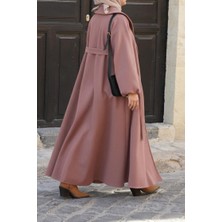 Ande Tesettür Şal Yaka Kaban - Tarçın