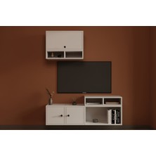 nettrends.net The New Trend Of Shopping Mimar Tasarım Duvara Monte Tv Ünitesi 3 Kapaklı Lüks Medya ve Salon Dolabı Seti MST-TVT-1051