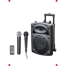 MarkEntegra Taşınabilir Bluetooth Hoparlör 400W (2 Mikrofonlu)