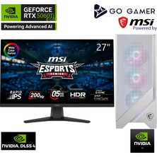Go Gamer WE305D Amd Ryzen 9 9900X / 32GB Ddr5 6000MHZ / 2tb Nvme M.2 SSD / RTX5060TI 8gb / 360MM Sıvı Soğutma / Msı 27" 200Hz. / Beyaz Kasa Gaming Paket