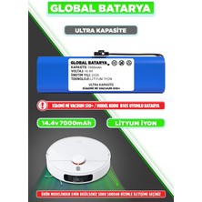 Global Batarya Xiaomi Mi Vacuum S10+ Uyumlu Akıllı Robot Süpürge Bataryası 14.4v 7000mah Li-Ion Pil (Ultra Kapasite)