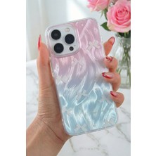 Fibaks Apple iPhone 15 Pro Kılıf Parlak Fiyonk Desenli Darbe Emici Kamera Çıkıntılı Renkli Silikon Kapak