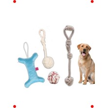 MarkEntegra Köpek Diş Ipi Halat Oyuncak Seti - Dörtlü Toplu Çekiştirme