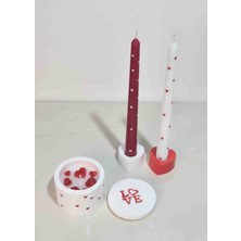 Yo&Ma Kalpli Dekoratif Mum Seti – Sevgililer Günü & Yıl Dönümü Özel