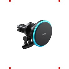MarkEntegra Mıknatıslı Araç Içi Telefon Tutucu ve 15W Kablosuz Şarj