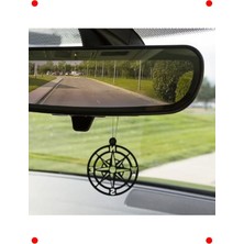 MarkEntegra Pusula Tasarım Aynası Süsü – Evrensel, Siyah