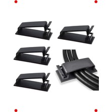 MarkEntegra 4'lü Yapışkanlı Kablo Düzenleyici Klips Seti Siyah