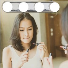 Eser Ticarett 4’lü LED Makyaj Aynası Lambası – Hollywood Işıkları – Doğal Beyaz Işık – Tak Çalıştır