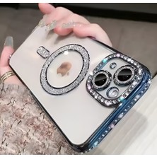 KumOziShop Iphone 12 Pro Uyumlu Şeffaf Taşlı Magsafe Özellikli Kılıf