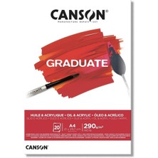 Canson A4 Çizim Bloğu (Çizim Defteri) Graduate Yağlı Boya Ve Akrilik 20 Yaprak 290 Gram 400110380