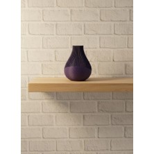 Eco Lounge 11 cm Mor Minimal Çizgili Vazo Masa Üstü Şık Dekor Objesi