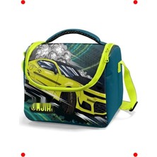 MarkEntegra Erkek Çocuk Yeşil Sarı Yarış Arabalı Beslenme Çantası