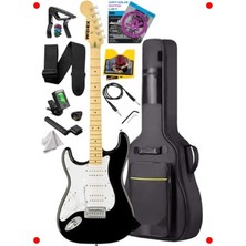 MarkEntegra Yüksek Kaliteli Siyah Beyaz Elektro Gitar Seti