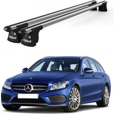 Today Auto Trio-Iı Mercedes-Benz C-Class Kombi (2015 ve Sonrası) Uyumlu Kilitli Ara Atkı 120CM Port Bagaj Tavan Barı