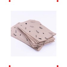 MarkEntegra 50 Adet Yaprak Desenli Kraft Kese Kağıdı 11X20