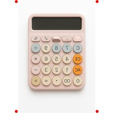 MarkEntegra Pembe Yuvarlak Tuşlu 12 Haneli Masaüstü Hesap Makinesi