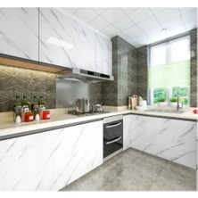 Eco Lounge Mermer Desenli Yapışkanlı Tezgah Folyosu 5 Mt.