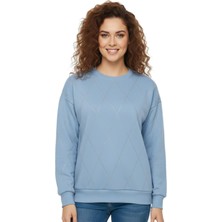 Baglan Kadın Sıfıryaka Sweatshirt Taşlı BGL-ST05060