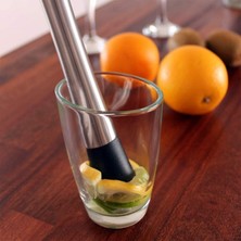 Brentino Paslanmaz Çelik Meyve Ezici Tokmak Oluklu Uç Mojito Kokteyl Limonata Buz Ezici Kaymaz Muddler