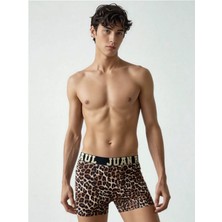 Juan Raul Leopar Desen Boxer Erkek Normal Kalıp Lastikli Konforlu Tasarım