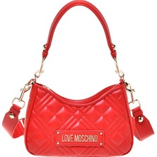 Love Moschino Kadın Kapitone Desenli Omuz Çantası - Kırmızı