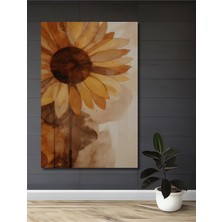 Teona Ahşap Büyük Ayçiçeği Sulu Boya Görünümlü Modern Sanat Ahşap Dekoratif Ev,antre,salon,ofis,mutfak Tablo