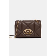 Love Moschino Kadın Kapitone Logo Omuz Çantası – Kahverengi