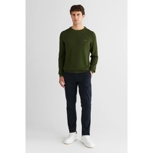 Gant Erkek Regular Fit Bisiklet Yaka Pamuklu Triko - Haki